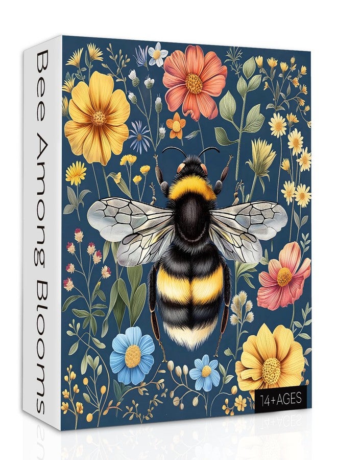 PPuzzling Vintage Bee Puzzles for Adults 1000 Pieces, Retro Flower Garden Jigsaw Puzzles, Nature Wildflower Animal Puzzle as Home Decor - Image 1
